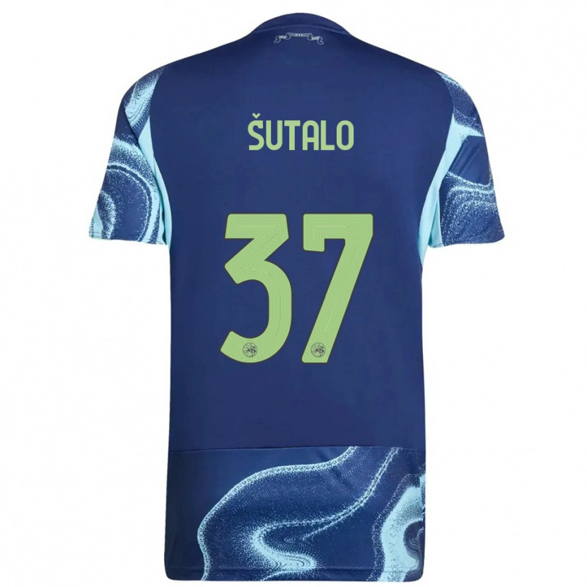 Danxen Kvinder Josip Šutalo #37 Navy Himmelblå Udebane Spillertrøjer 2025/26 Trøje T-Shirt
