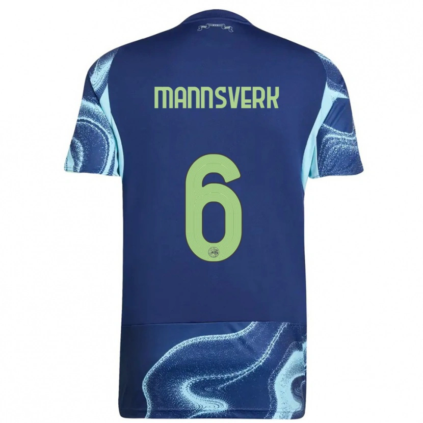 Danxen Kvinder Sivert Mannsverk #6 Navy Himmelblå Udebane Spillertrøjer 2025/26 Trøje T-Shirt