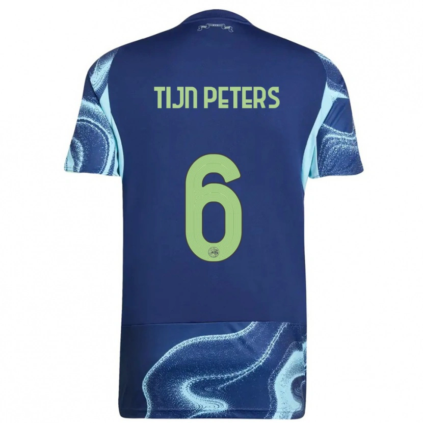 Danxen Kvinder Tijn Peters #6 Navy Himmelblå Udebane Spillertrøjer 2025/26 Trøje T-Shirt