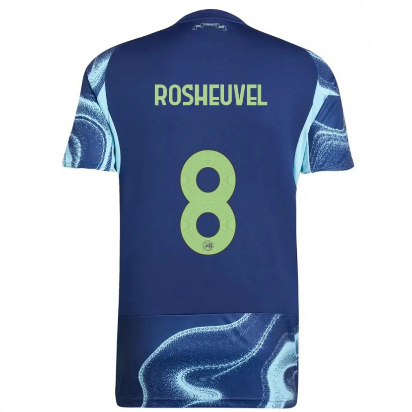 Danxen Kvinder Darren Rosheuvel #8 Navy Himmelblå Udebane Spillertrøjer 2025/26 Trøje T-Shirt