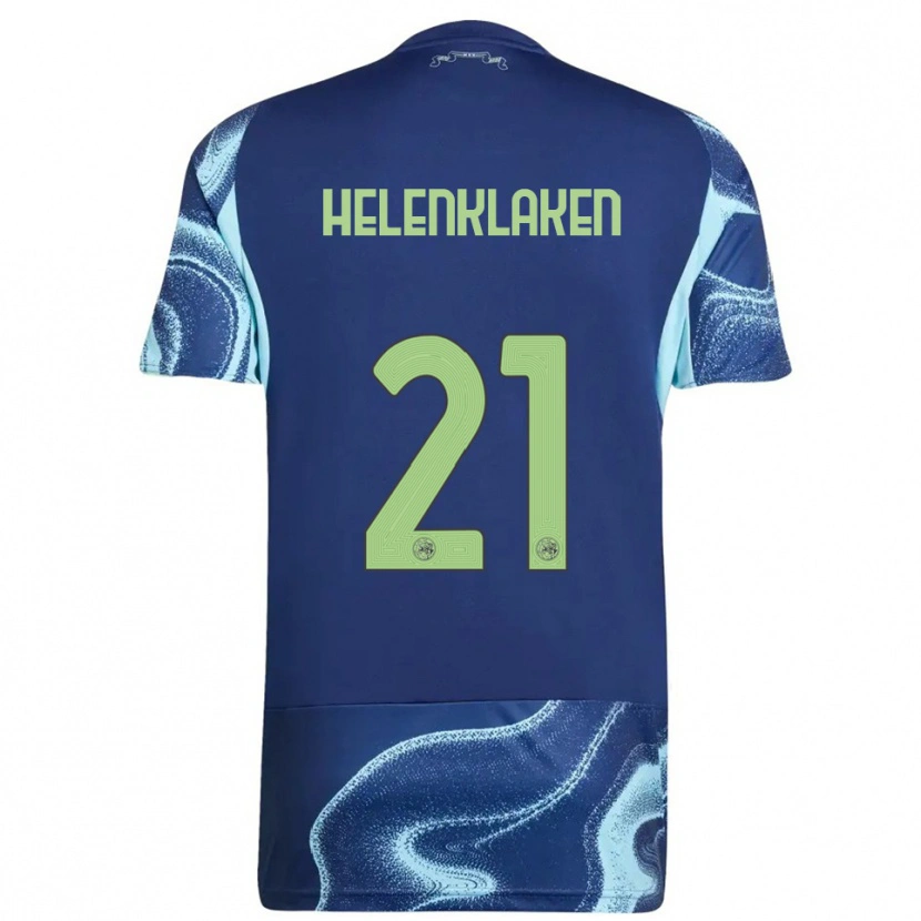 Danxen Kvinder Sjors Helenklaken #21 Navy Himmelblå Udebane Spillertrøjer 2025/26 Trøje T-Shirt