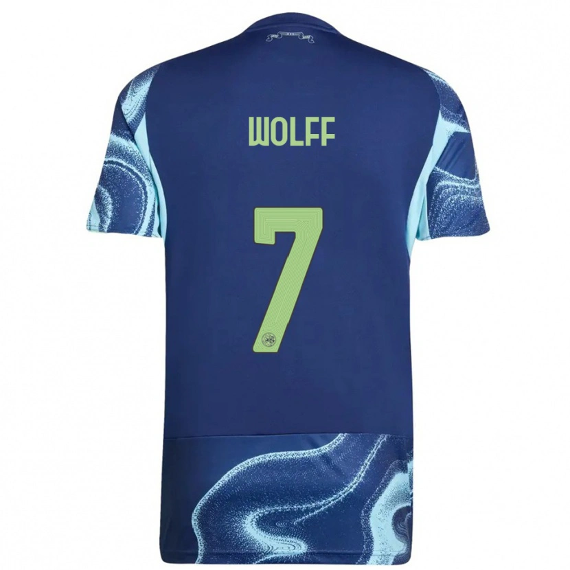 Danxen Kvinder Kayden Wolff #7 Navy Himmelblå Udebane Spillertrøjer 2025/26 Trøje T-Shirt