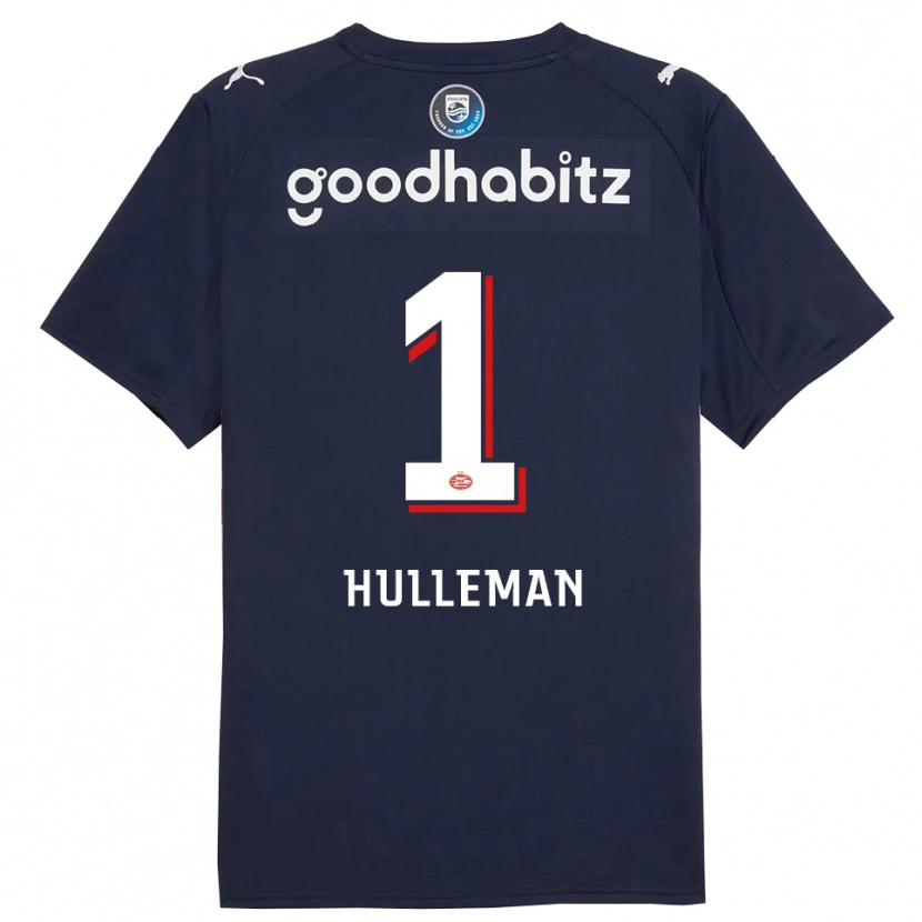 Danxen Kvinder Daan Hulleman #1 Navy Hvid Udebane Spillertrøjer 2025/26 Trøje T-Shirt