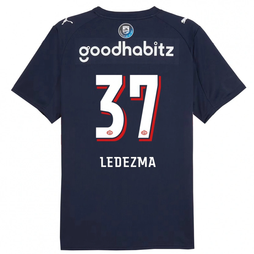 Danxen Kvinder Richard Ledezma #37 Navy Hvid Udebane Spillertrøjer 2025/26 Trøje T-Shirt