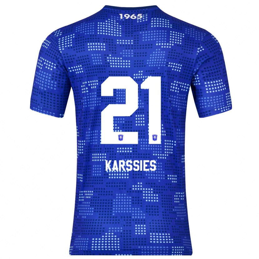 Danxen Kvinder Sam Karssies #21 Blå Himmelblå Udebane Spillertrøjer 2025/26 Trøje T-Shirt