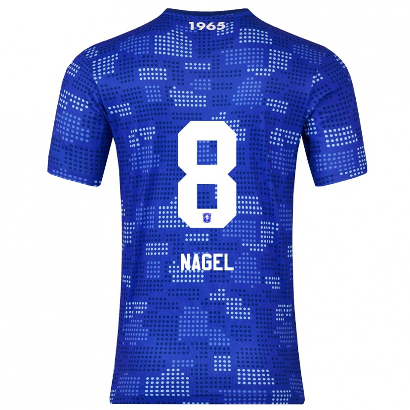 Danxen Kvinder Benjamin Nagel #8 Blå Himmelblå Udebane Spillertrøjer 2025/26 Trøje T-Shirt