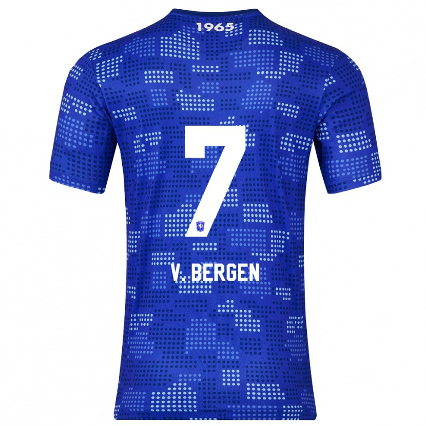 Danxen Kvinder Mitchell Van Bergen #7 Blå Himmelblå Udebane Spillertrøjer 2025/26 Trøje T-Shirt