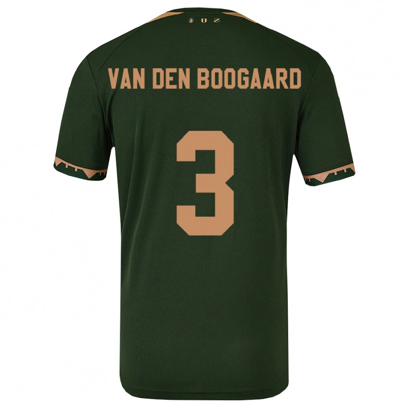 Danxen Kvinder Brian Van Den Boogaard #3 Grøn Guld Udebane Spillertrøjer 2025/26 Trøje T-Shirt