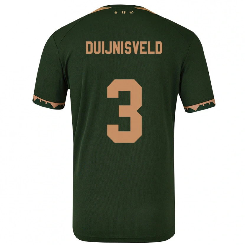 Danxen Kvinder Owen Duijnisveld #3 Grøn Guld Udebane Spillertrøjer 2025/26 Trøje T-Shirt