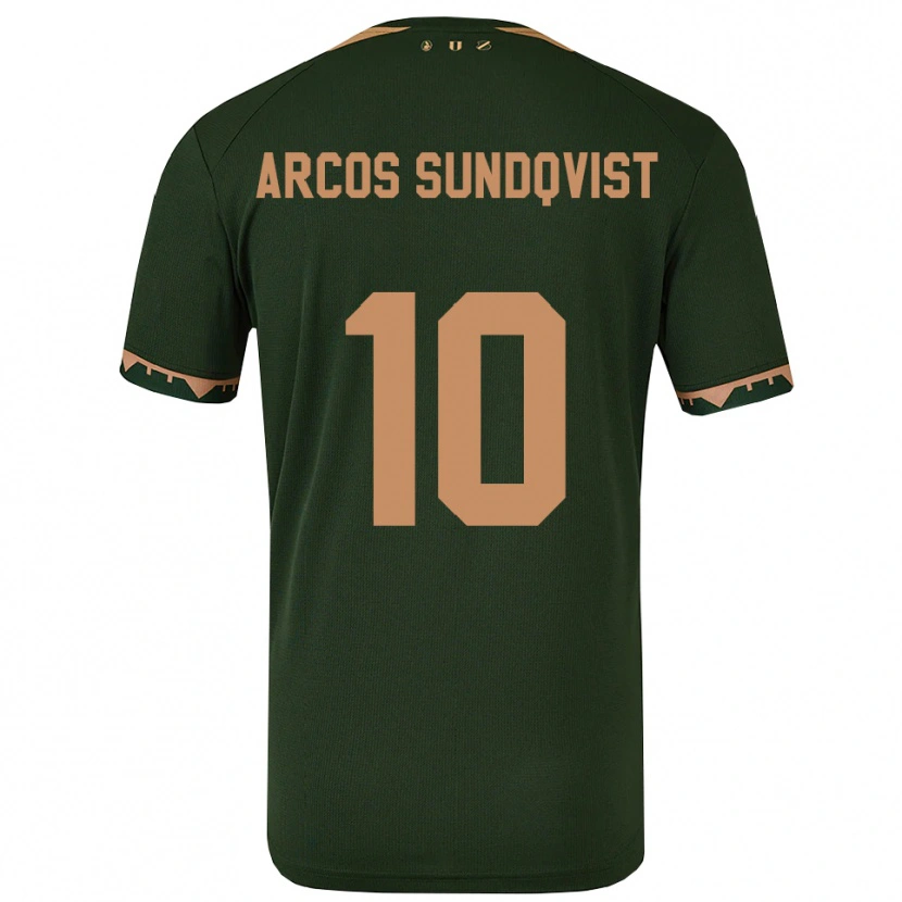Danxen Kvinder Gustav Arcos Sundqvist #10 Grøn Guld Udebane Spillertrøjer 2025/26 Trøje T-Shirt