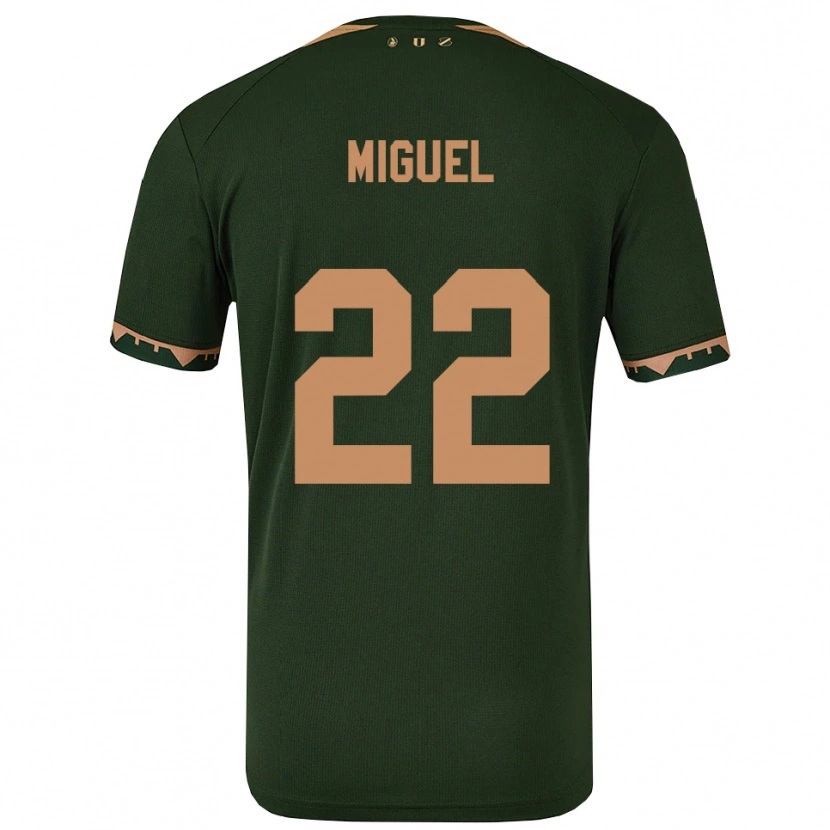 Danxen Kvinder Miguel Rodríguez #22 Grøn Guld Udebane Spillertrøjer 2025/26 Trøje T-Shirt