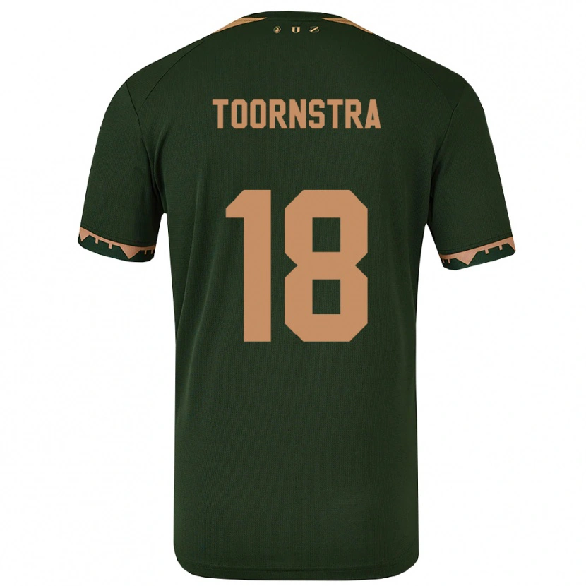 Danxen Kvinder Jens Toornstra #18 Grøn Guld Udebane Spillertrøjer 2025/26 Trøje T-Shirt