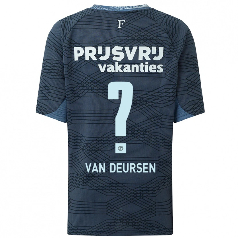 Danxen Kvinder Eva Van Deursen #0 Sort Grå Udebane Spillertrøjer 2025/26 Trøje T-Shirt
