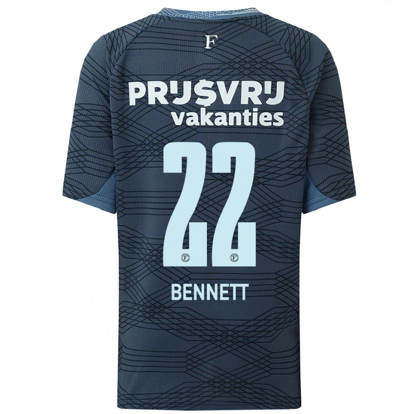 Danxen Kvinder Walter Bennett #22 Sort Grå Udebane Spillertrøjer 2025/26 Trøje T-Shirt