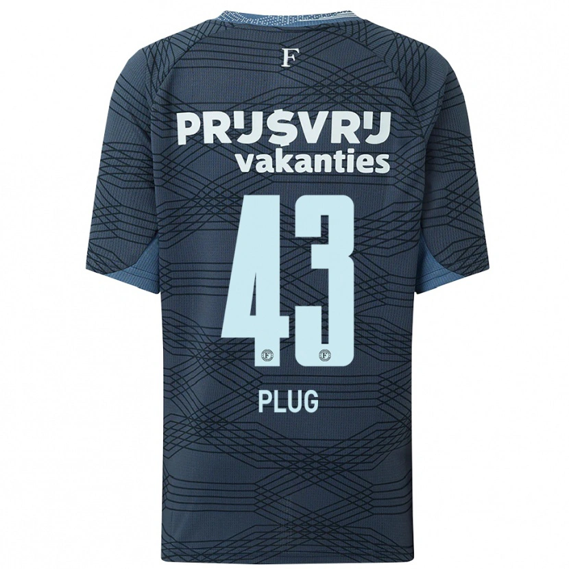 Danxen Kvinder Jan Plug #43 Sort Grå Udebane Spillertrøjer 2025/26 Trøje T-Shirt