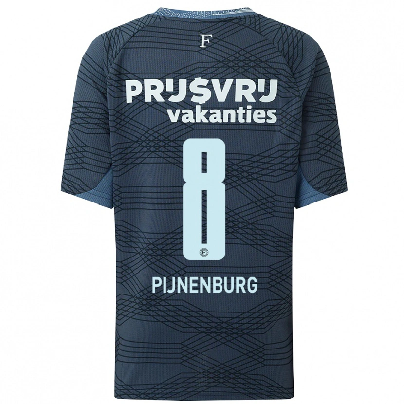 Danxen Kvinder Emma Pijnenburg #8 Sort Grå Udebane Spillertrøjer 2025/26 Trøje T-Shirt