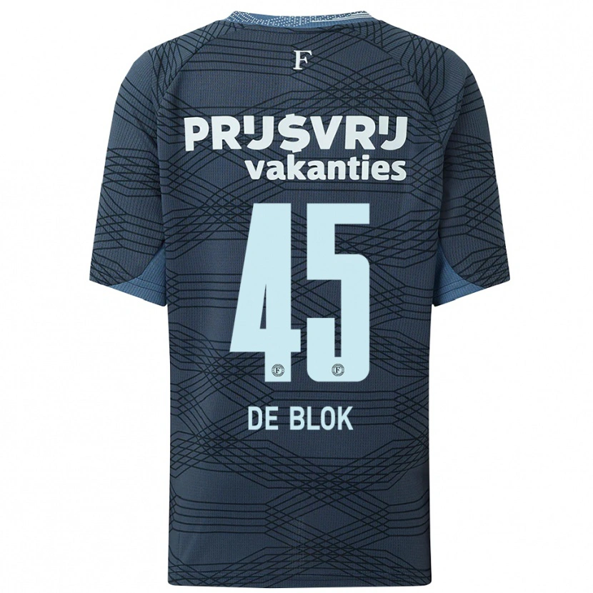 Danxen Kvinder Lars De Blok #45 Sort Grå Udebane Spillertrøjer 2025/26 Trøje T-Shirt