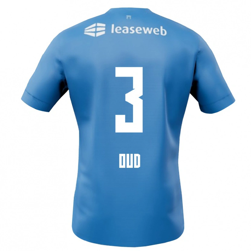 Danxen Kvinder Joeri Oud #3 Blå Hvid Udebane Spillertrøjer 2025/26 Trøje T-Shirt