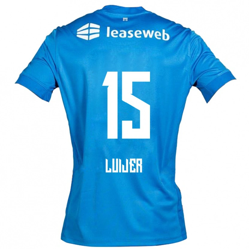 Danxen Kvinder Rick Luijer #15 Blå Hvid Udebane Spillertrøjer 2025/26 Trøje T-Shirt