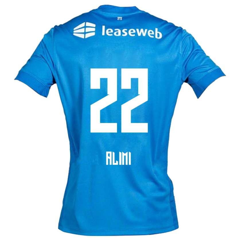 Danxen Kvinder Fadil Alimi #22 Blå Hvid Udebane Spillertrøjer 2025/26 Trøje T-Shirt