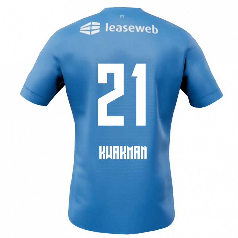Danxen Kvinder Dave Kwakman #21 Blå Hvid Udebane Spillertrøjer 2025/26 Trøje T-Shirt