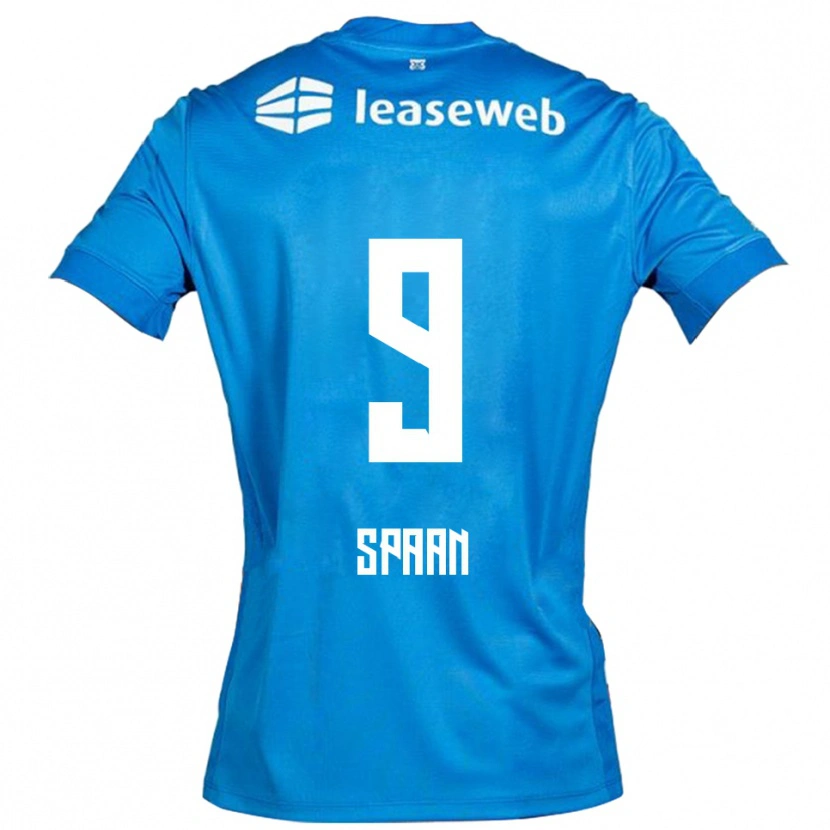 Danxen Kvinder Floor Spaan #9 Blå Hvid Udebane Spillertrøjer 2025/26 Trøje T-Shirt