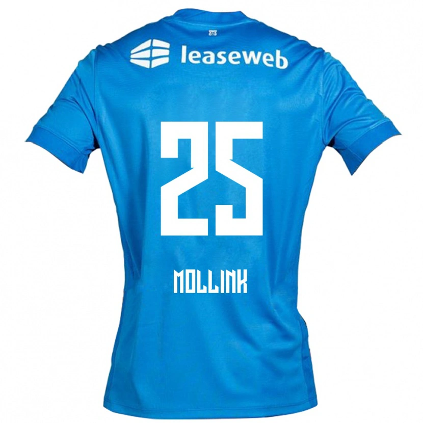 Danxen Kvinder Yaël Mollink #25 Blå Hvid Udebane Spillertrøjer 2025/26 Trøje T-Shirt