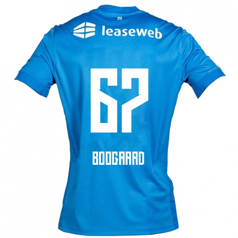 Danxen Kvinder Kasper Boogaard #67 Blå Hvid Udebane Spillertrøjer 2025/26 Trøje T-Shirt