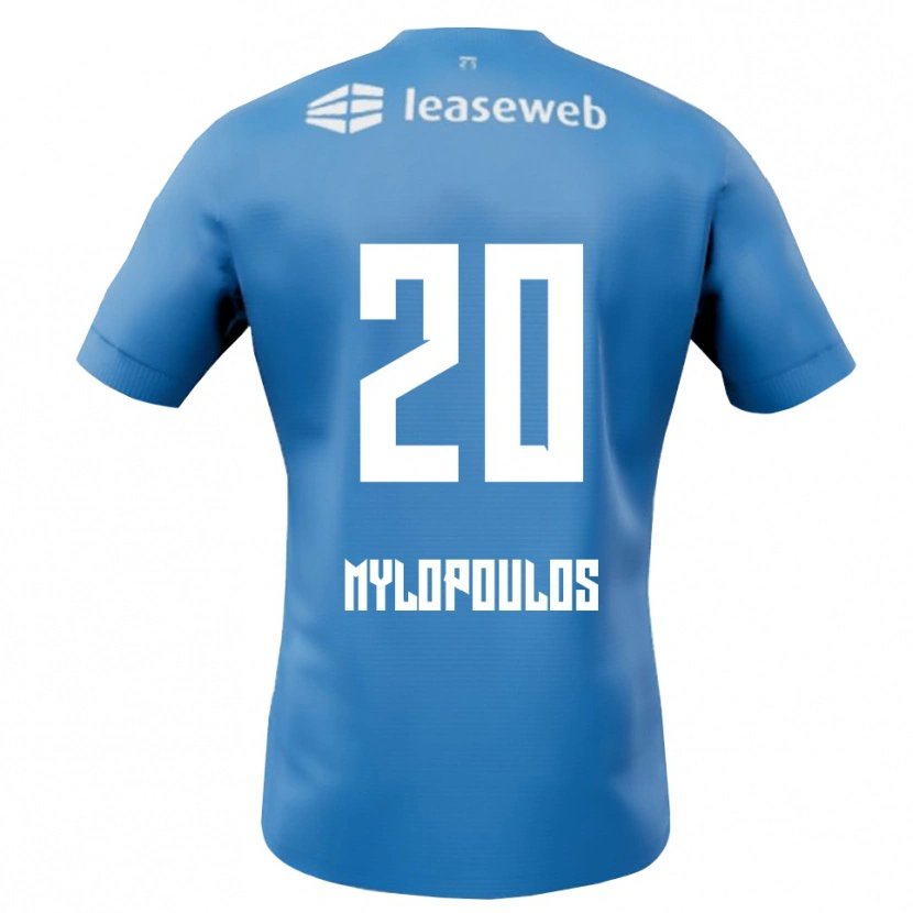 Danxen Kvinder Marios Mylopoulos #20 Blå Hvid Udebane Spillertrøjer 2025/26 Trøje T-Shirt