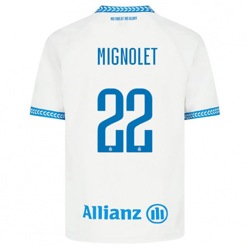 Danxen Kvinder Simon Mignolet #22 Blå Hvid Udebane Spillertrøjer 2025/26 Trøje T-Shirt