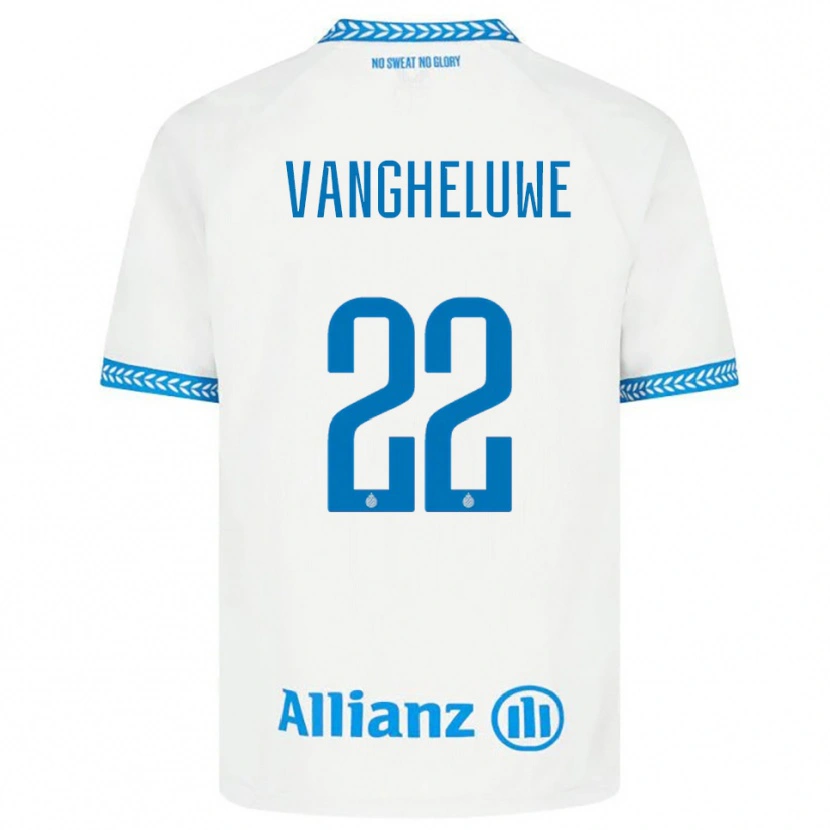 Danxen Kvinder Jody Vangheluwe #22 Blå Hvid Udebane Spillertrøjer 2025/26 Trøje T-Shirt