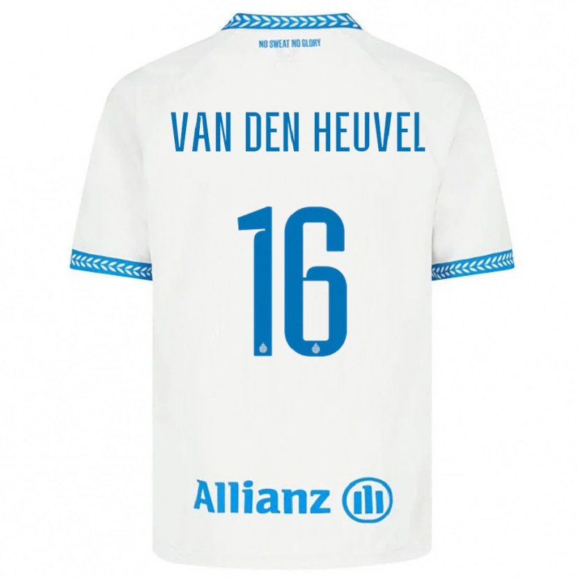 Danxen Kvinder Dani Van Den Heuvel #16 Blå Hvid Udebane Spillertrøjer 2025/26 Trøje T-Shirt