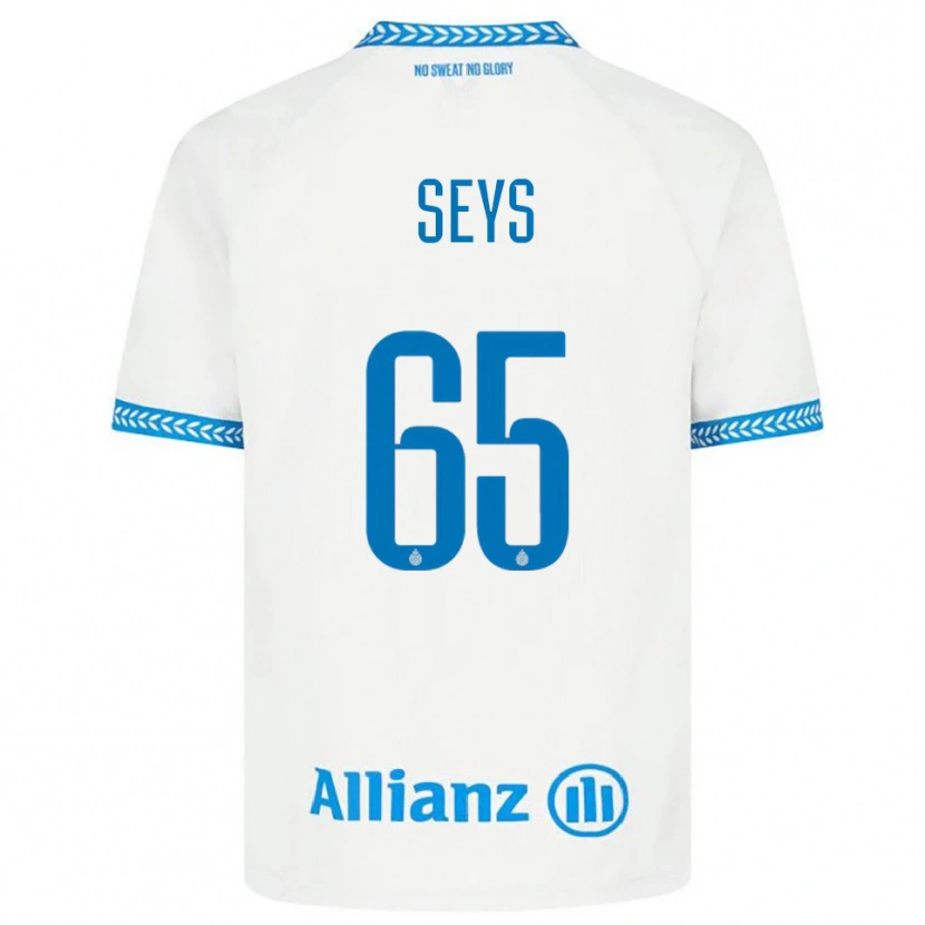 Danxen Kvinder Joaquin Seys #65 Blå Hvid Udebane Spillertrøjer 2025/26 Trøje T-Shirt