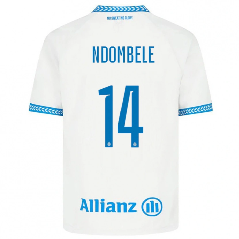 Danxen Kvinder Don Ndombele #14 Blå Hvid Udebane Spillertrøjer 2025/26 Trøje T-Shirt