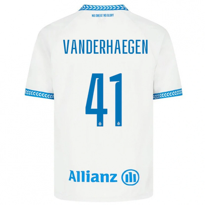 Danxen Kvinder Lotte Vanderhaegen #41 Blå Hvid Udebane Spillertrøjer 2025/26 Trøje T-Shirt
