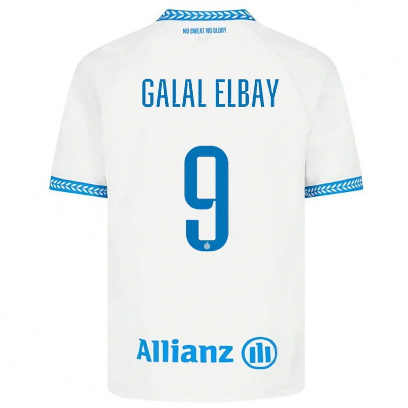 Danxen Kvinder Mohamed Galal Elbay #9 Blå Hvid Udebane Spillertrøjer 2025/26 Trøje T-Shirt