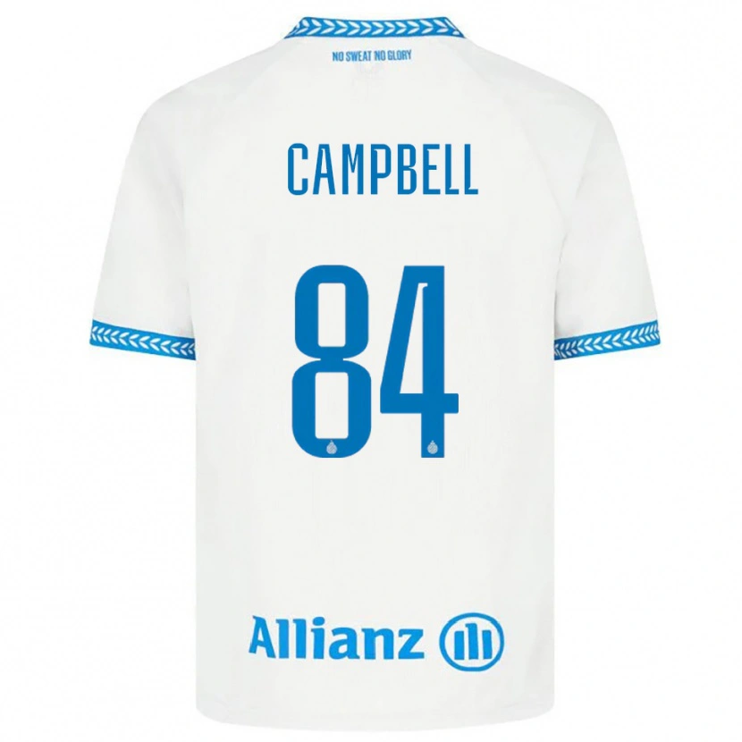 Danxen Kvinder Shandre Campbell #84 Blå Hvid Udebane Spillertrøjer 2025/26 Trøje T-Shirt