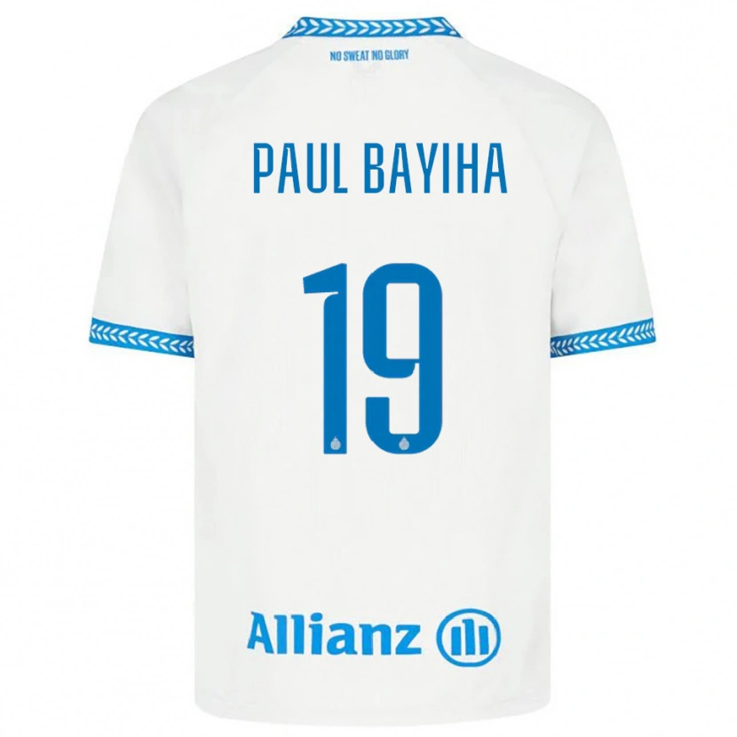 Danxen Kvinder Jean-Paul Bayiha #19 Blå Hvid Udebane Spillertrøjer 2025/26 Trøje T-Shirt