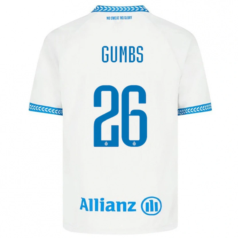 Danxen Kvinder Aisse Gumbs #26 Blå Hvid Udebane Spillertrøjer 2025/26 Trøje T-Shirt