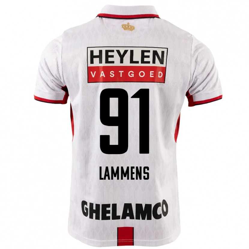 Danxen Kvinder Senne Lammens #91 Hvid Rød Udebane Spillertrøjer 2025/26 Trøje T-Shirt
