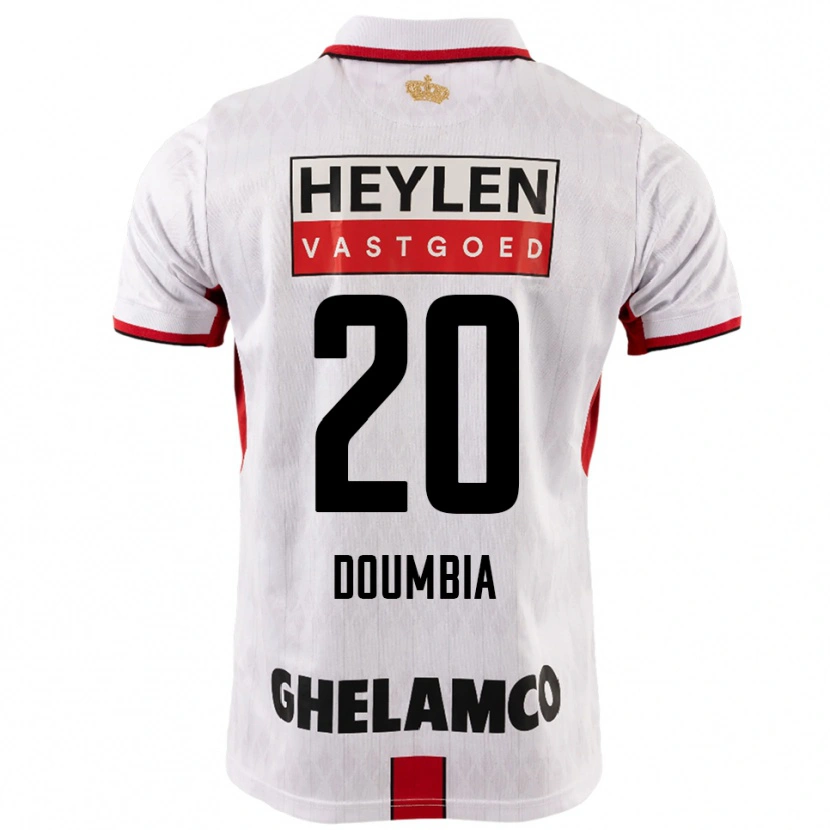 Danxen Kvinder Mahamadou Doumbia #20 Hvid Rød Udebane Spillertrøjer 2025/26 Trøje T-Shirt