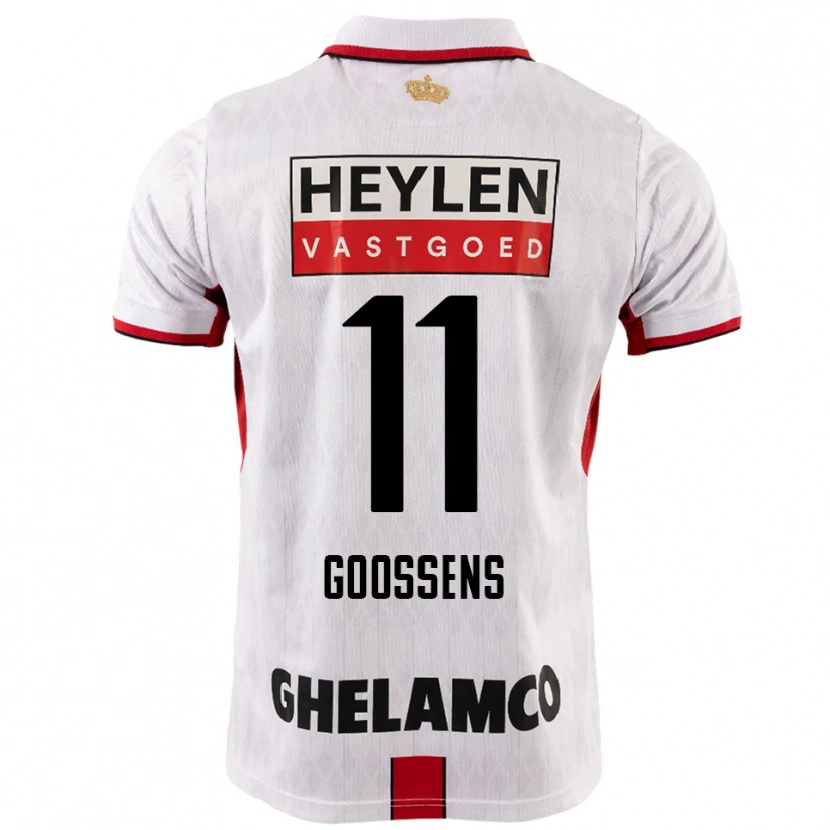 Danxen Kvinder Mattias Goossens #11 Hvid Rød Udebane Spillertrøjer 2025/26 Trøje T-Shirt
