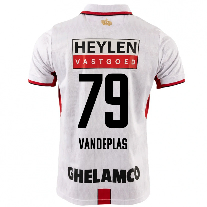 Danxen Kvinder Gerard Vandeplas #79 Hvid Rød Udebane Spillertrøjer 2025/26 Trøje T-Shirt