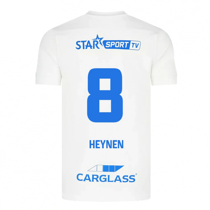 Danxen Kvinder Bryan Heynen #8 Hvid Blå Udebane Spillertrøjer 2025/26 Trøje T-Shirt