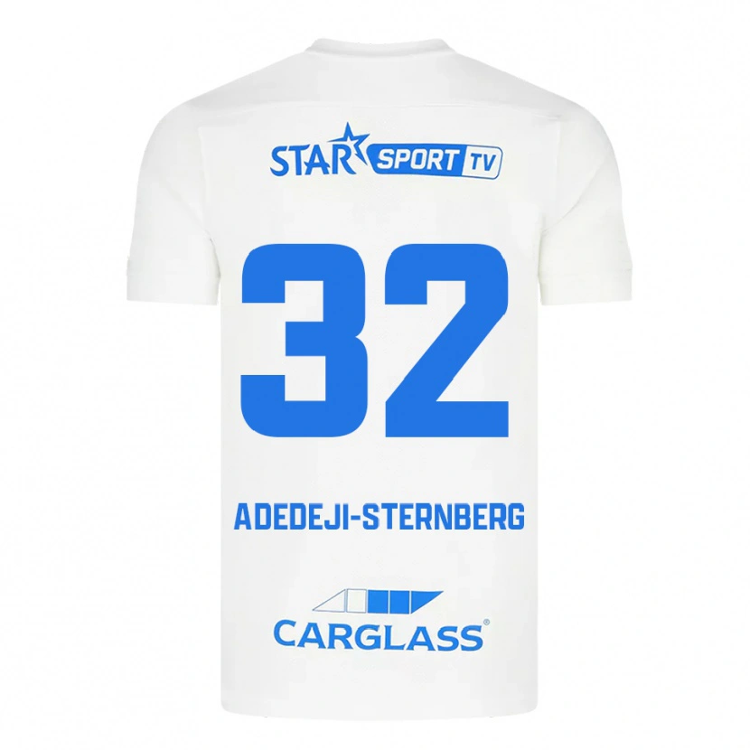 Danxen Kvinder Noah Adedeji-Sternberg #32 Hvid Blå Udebane Spillertrøjer 2025/26 Trøje T-Shirt