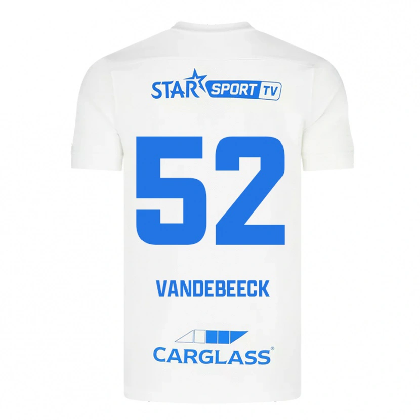 Danxen Kvinder Emmely Vandebeeck #52 Hvid Blå Udebane Spillertrøjer 2025/26 Trøje T-Shirt