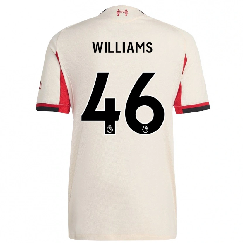 Danxen Kvinder Rhys Williams #46 Hvid Sort Udebane Spillertrøjer 2025/26 Trøje T-Shirt