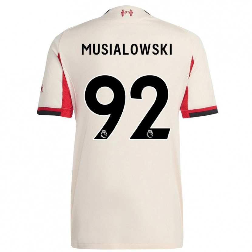 Danxen Kvinder Mateusz Musialowski #92 Hvid Sort Udebane Spillertrøjer 2025/26 Trøje T-Shirt
