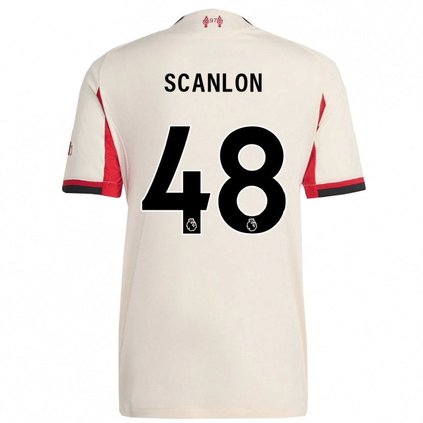 Danxen Kvinder Calum Scanlon #48 Hvid Sort Udebane Spillertrøjer 2025/26 Trøje T-Shirt