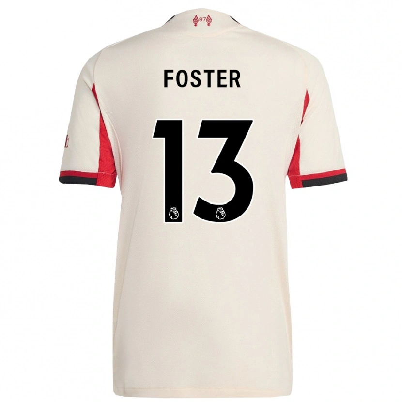 Danxen Kvinder Rylee Foster #13 Hvid Sort Udebane Spillertrøjer 2025/26 Trøje T-Shirt